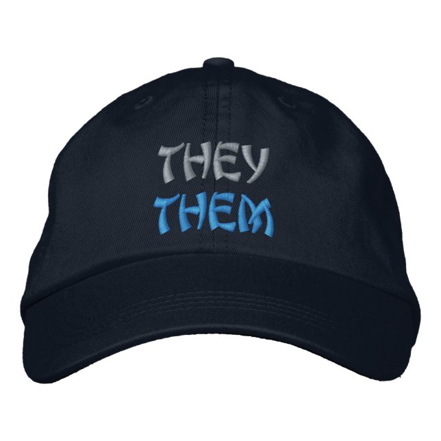 They / Them pronouns trans gender Embroidered Hat (Front)