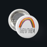 THEY/THEM Pronouns Watercolor Rainbow 3 Cm Round Badge<br><div class="desc">Decorate your outfit with this cool art button. You can customise it and add text too. Check my shop for lots more colours and patterns! Let me know if you'd like something custom too.</div>