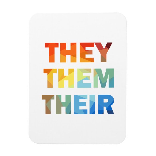 They Them Their Gender Pronouns Magnet (Vertical)