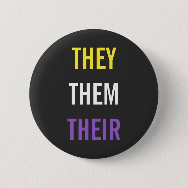 They/Them/Their Pronouns 6 Cm Round Badge (Front)