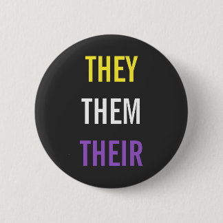 They/Them/Their Pronouns 6 Cm Round Badge