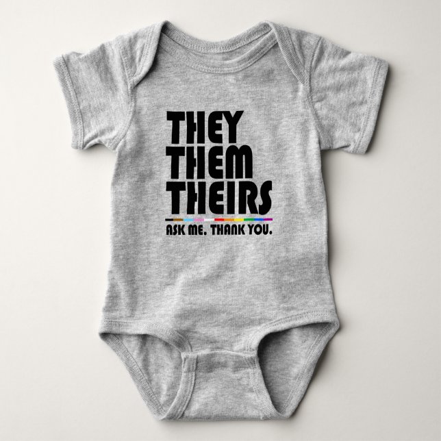 They Them Theirs Baby Bodysuit (Front)