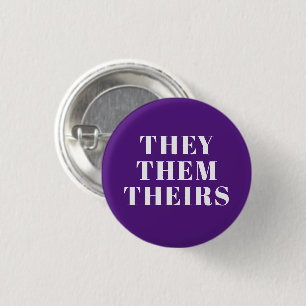 They, Them, Theirs gender Pronouns purple Lgbtq  3 Cm Round Badge