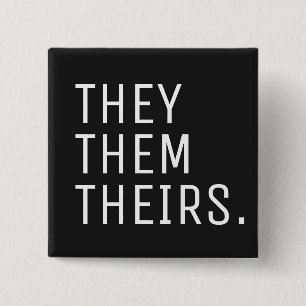 They Them Theirs Pronoun 15 Cm Square Badge