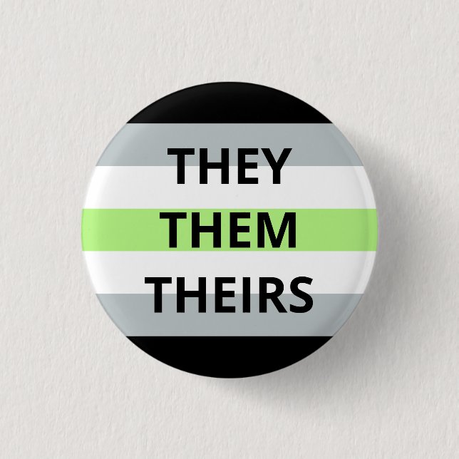 They/Them/Theirs Pronouns Agender Badge (Front)