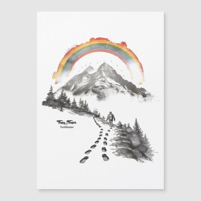 They/Them Trailblazer – LGBTQ Pride Camping Art,  (Front)