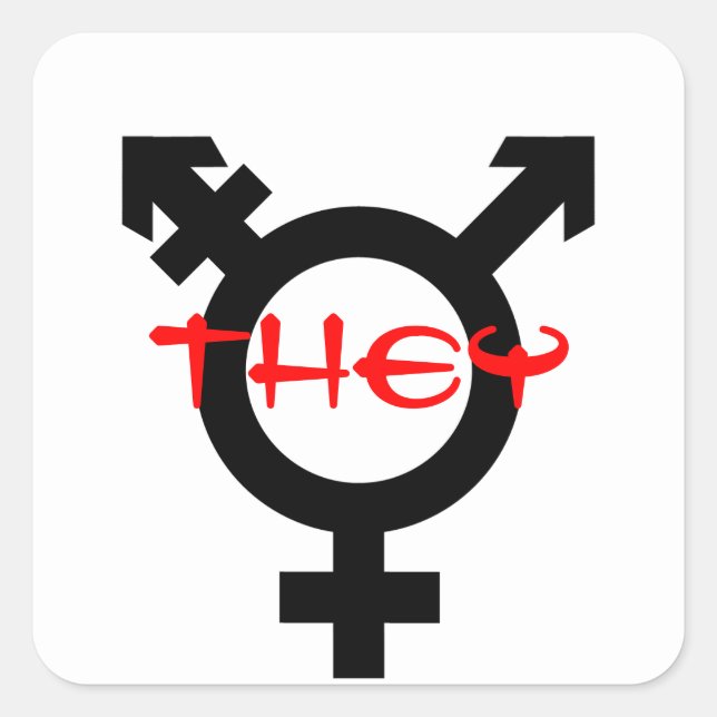 They Transgender Square Sticker (Front)