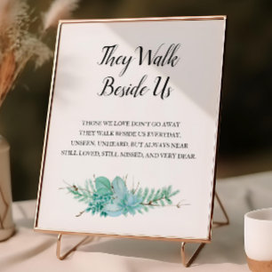 They Walk Beside Us Greenery Wedding Memorial Poster