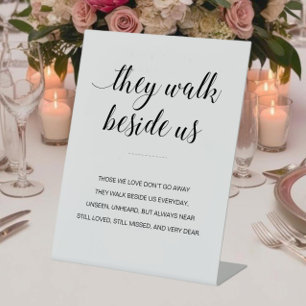 They Walk Beside Us Poem Wedding Memorial Pedestal Sign