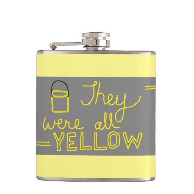 They Were All Yellow Vinyl Wrapped Flask (Front)