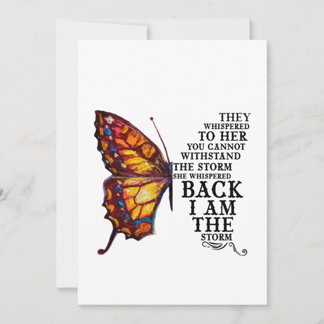 They Whispered Her You Cannot Withstand The Storm Thank You Card (Front)