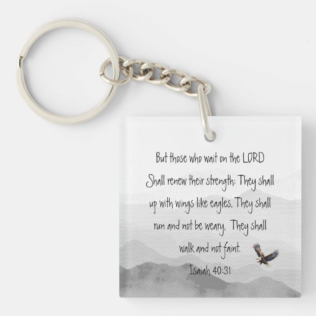 They Who Wait Upon the Lord Eagle Isaiah Key Ring (Front)