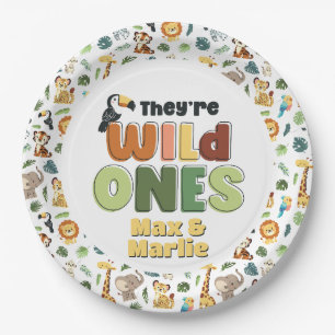 They Wild One Safari Zoo Animal Birthday Party Paper Plate