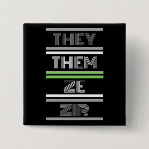 They / Ze Agender Pronoun Pin