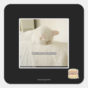 they'll never find meh here square sticker