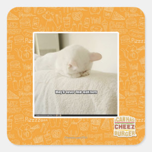 they'll never find meh here square sticker