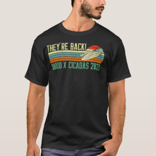 Theyre Back Brood X Cicadas 2021 Retro Sunset T-Shirt