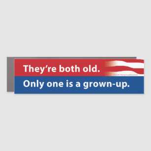 They're both old. Only one is a grown-up  Car Magnet