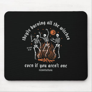 They're Burning All The Witches Halloween Skeleton Mouse Mat