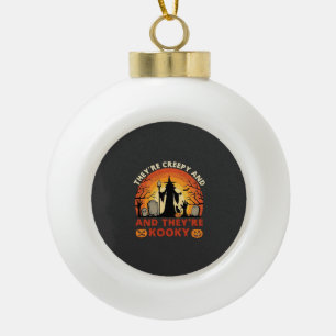 Theyre Creepy Kooky Halloween Witch Graveyard Pump Ceramic Ball Christmas Ornament