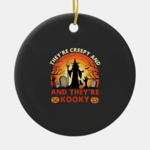Theyre Creepy Kooky Halloween Witch Graveyard Pump Ceramic Tree Decoration