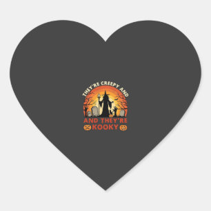 Theyre Creepy Kooky Halloween Witch Graveyard Pump Heart Sticker