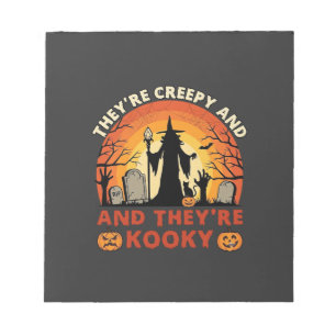 Theyre Creepy Kooky Halloween Witch Graveyard Pump Notepad