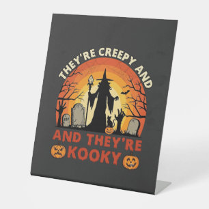 Theyre Creepy Kooky Halloween Witch Graveyard Pump Pedestal Sign
