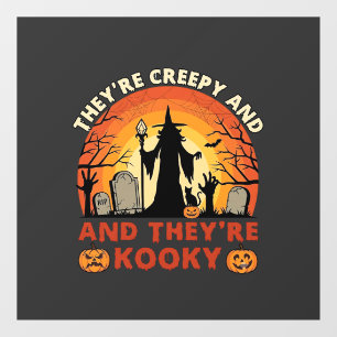 Theyre Creepy Kooky Halloween Witch Graveyard Pump Window Cling