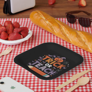 They're Eating Dogs And Cats And Pets Halloween Paper Plate