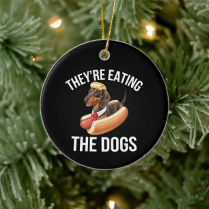 They're Eating The Dogs Donald Trump Debate 2024  Ceramic Tree Decoration