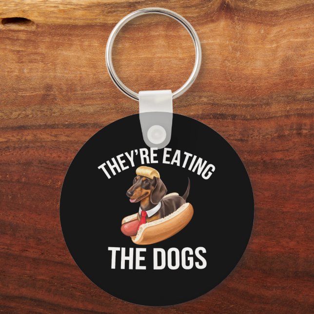 They're Eating The Dogs Donald Trump Debate 2024  Key Ring (Front)