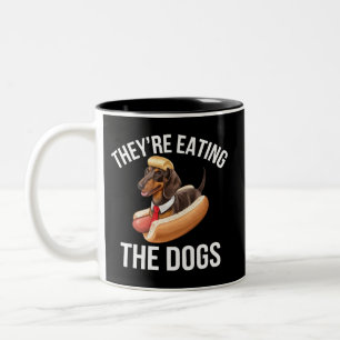 They're Eating The Dogs Donald Trump Debate 2024  Two-Tone Coffee Mug
