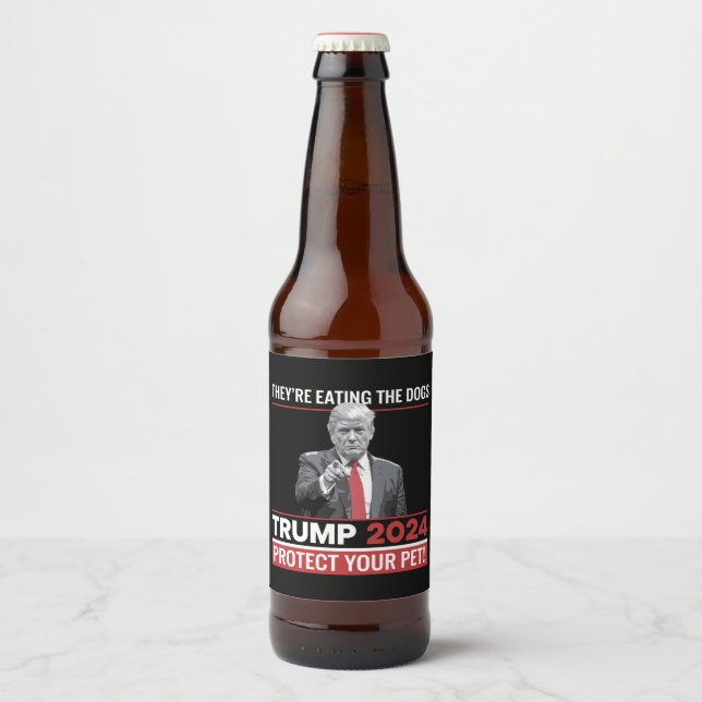 They're Eating The Dogs Trump 2024 Debate  Beer Bottle Label (Front)