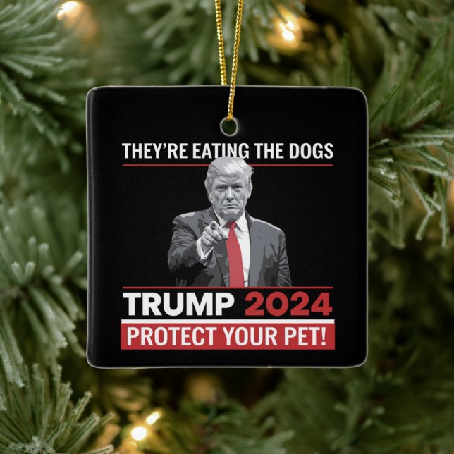 They're Eating The Dogs Trump 2024 Debate  Ceramic Ornament (Tree)