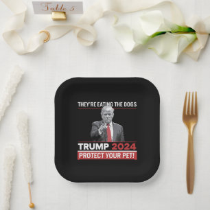 They're Eating The Dogs Trump 2024 Debate  Paper Plate