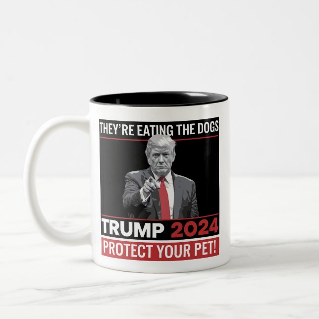 They're Eating The Dogs Trump 2024 Debate  Two-Tone Coffee Mug (Left)