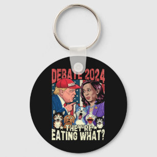 They're Eating What Funny Debate Election 2024 Pet Key Ring