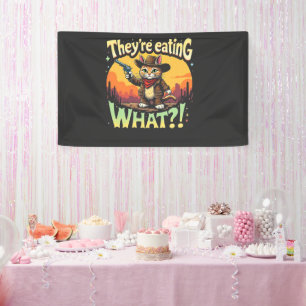 They're eating What Trump Election Cat Cowboy  Banner