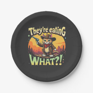 They're eating What Trump Election Cat Cowboy Paper Plate