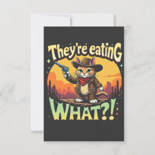 They're eating What Trump Election Cat Cowboy  Thank You Card