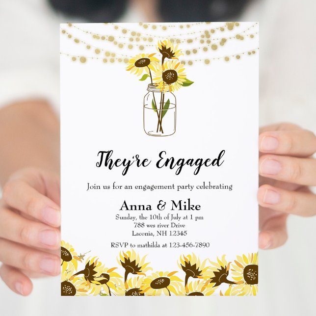 They're Engaged Sunflower Party Invitation (Creator Uploaded)