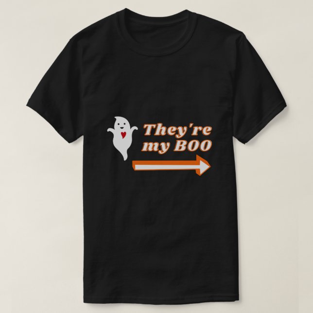 They're My Boo Halloween Couple T-Shirt (Design Front)