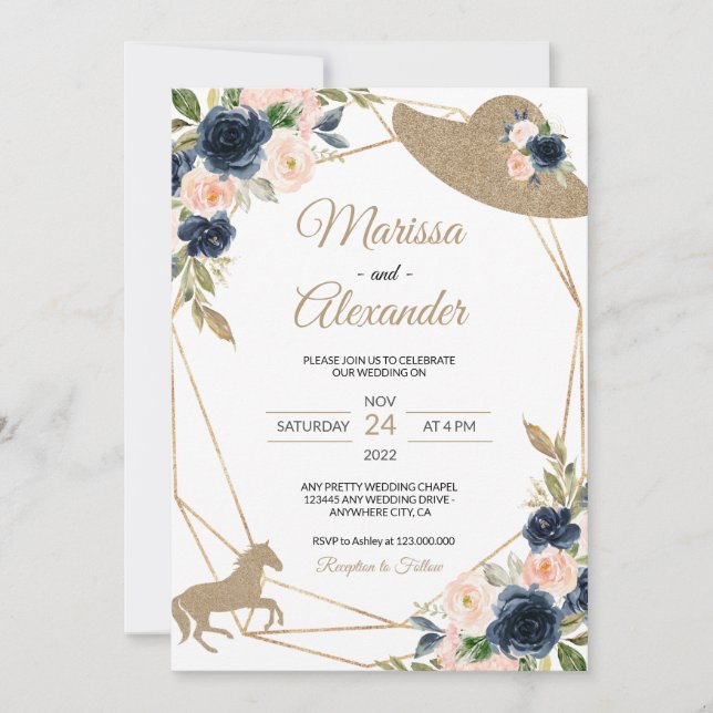 They're Off To The Altar Horse Race Wedding Shower Invitation (Front)