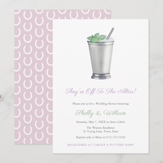 They're Off To The Altar Horseshoe Bridal Shower Invitation (Front/Back)