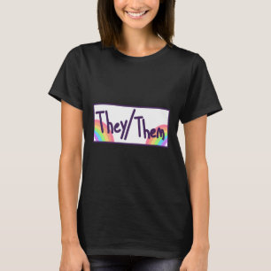 Theythem Pronouns Card T-Shirt