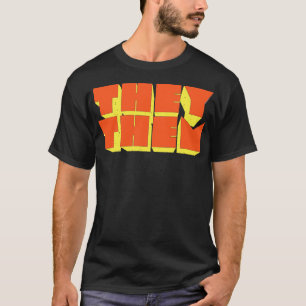 TheyThem Pronouns Retro Style Design 2 T-Shirt
