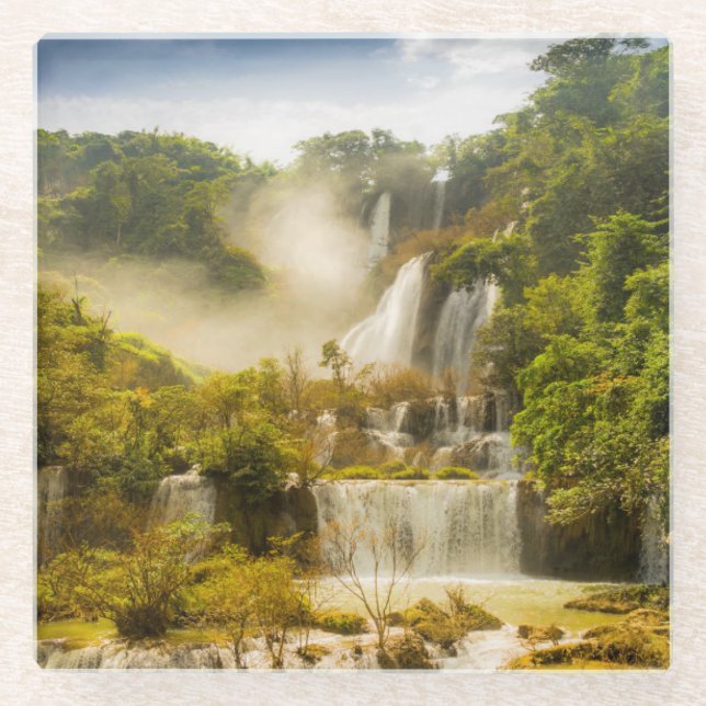 Thi Lor Su Waterfall | Thailand Glass Coaster (Front)