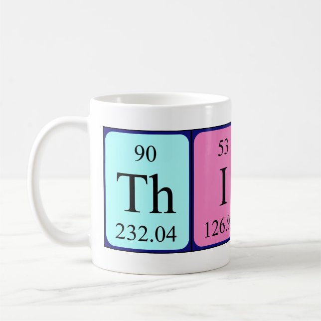 Thiago periodic table name mug (Left)