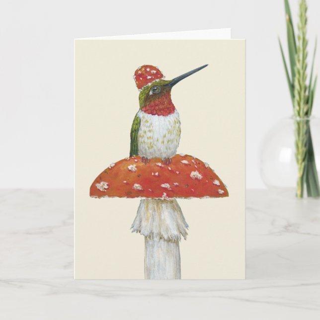 Thibault the hummingbird Folded Greeting Card (Front)